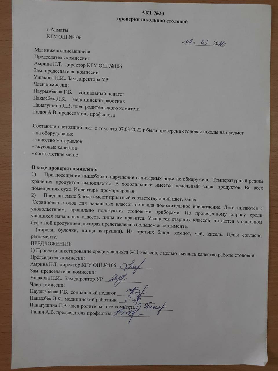 АКТ № 20